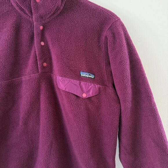 Patagonia Purple Fleece Snap T Pullover Sweater Sweatshirt Size Small - Picture 3 of 7